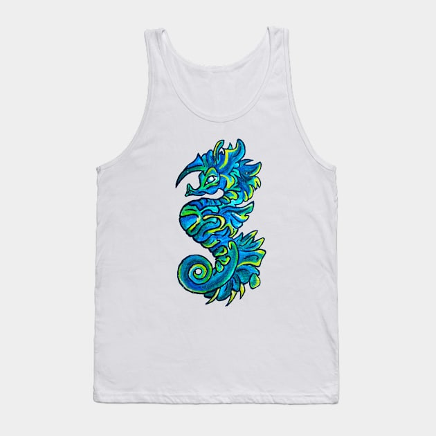 Tribal Seahorse Art Tank Top by Nive Arte